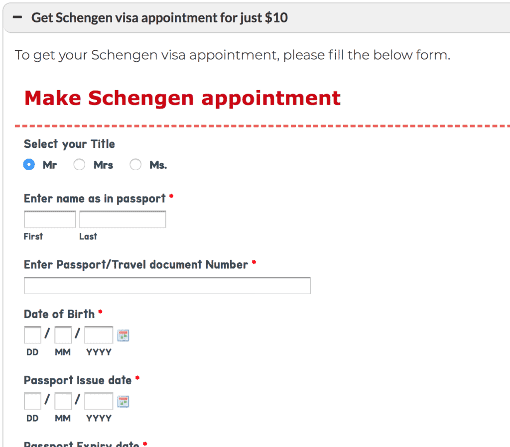 Schengen Visa Appointment